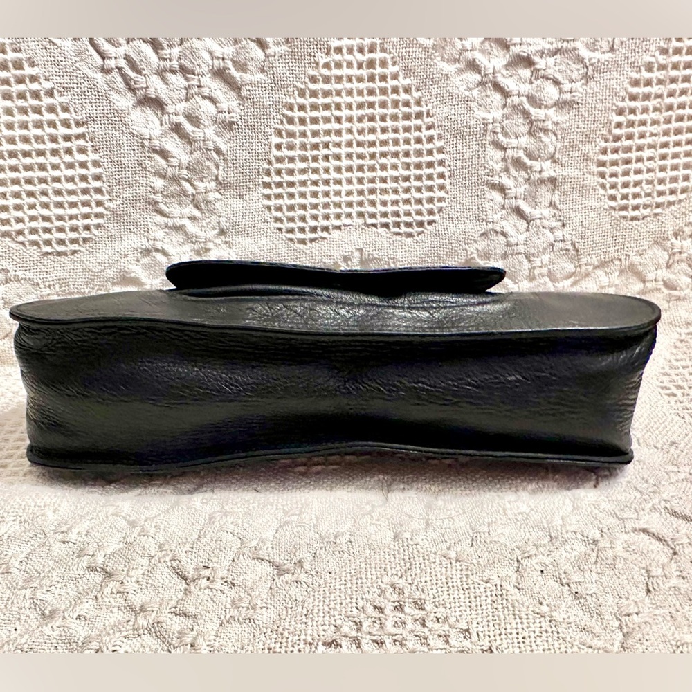 COPY - ZAC POSEN for Samsung Black Plush Leather Woman’s Clutch Kiss Lock - Picture 3 of 16